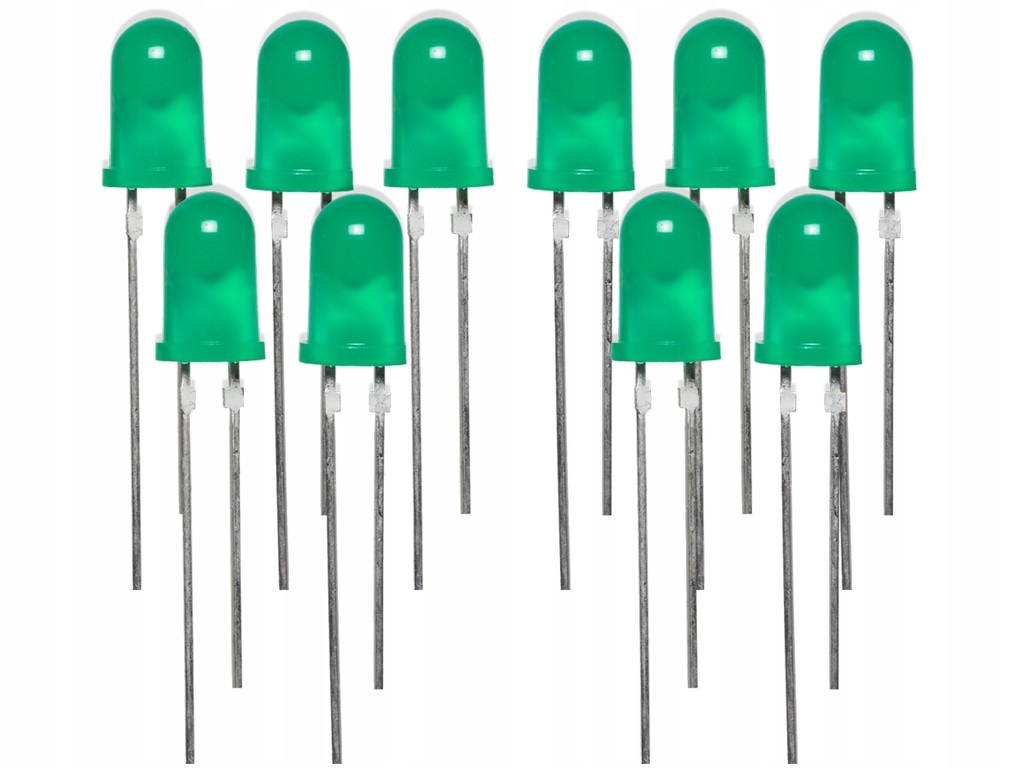 

Diody Led 5MM Zielone Zestawy Komplet 10SZT