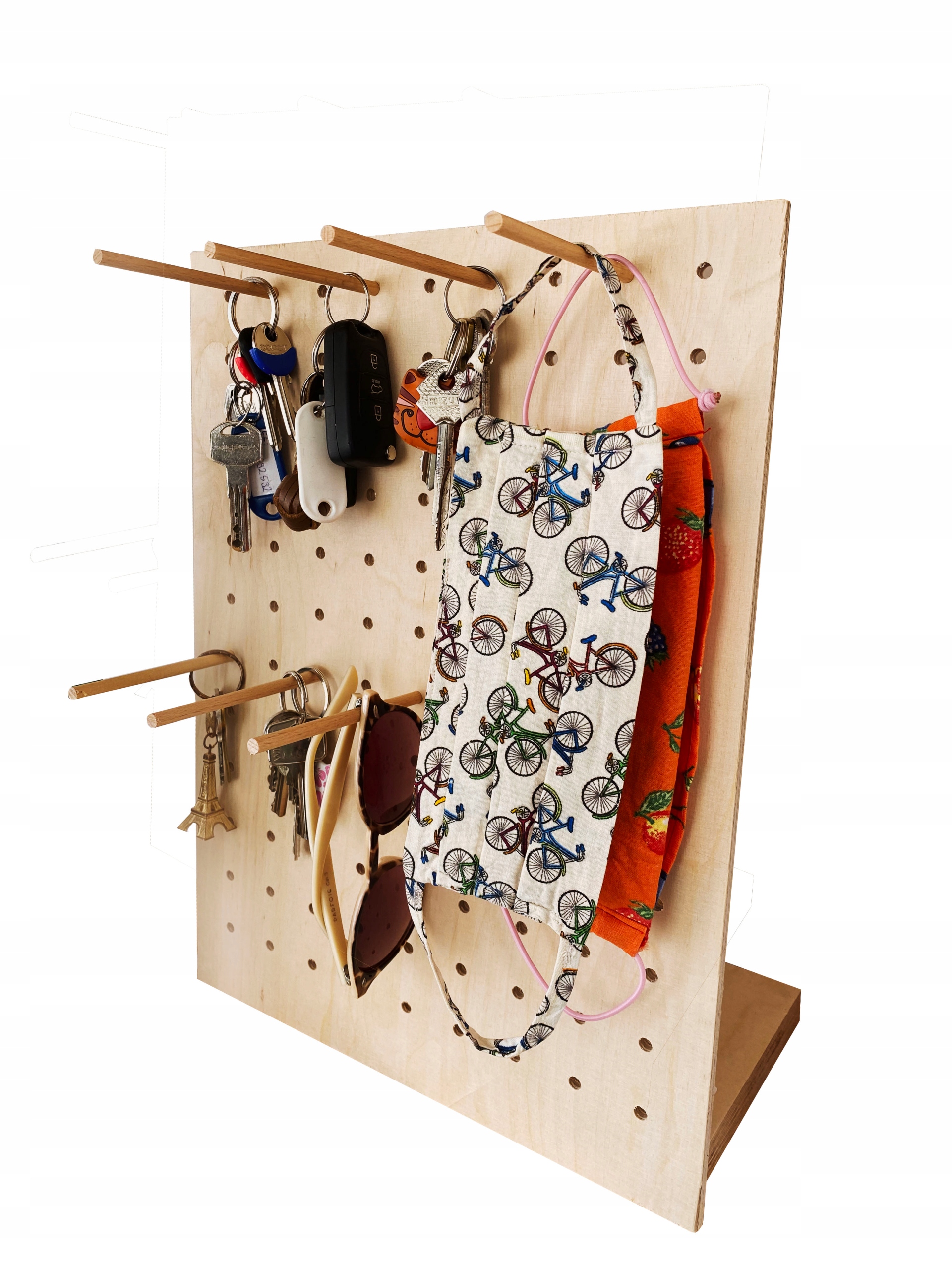 

Drewniany Stojak do Przedpokoju Klucze Pegboard