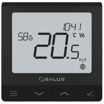 Salus Bezdrôtový Nástenný Týždenný Regulátor Quantum, Čierny