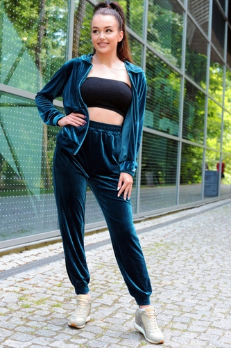 Dámský elegantní teplákový komplet Merribel Klindey Turquoise