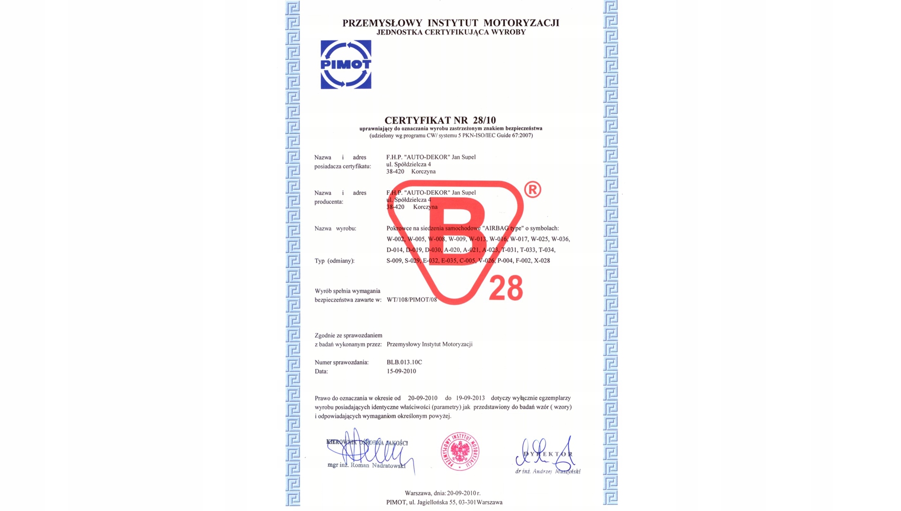 Toyota Auris I 2007-2013 pokrowce szyte na miarę Producent Auto-dekor