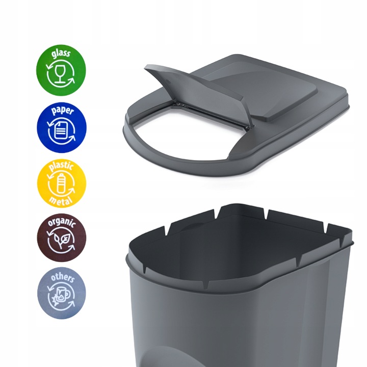 3x KOSZ POJEMNIK DO SEGREGACJI ODPADÓW SEGREGACJA Marka inna