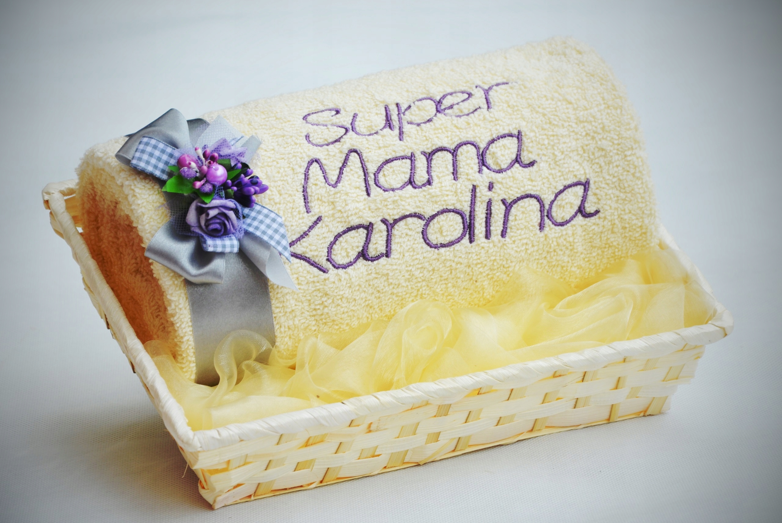 PRAKTYCZNY PREZENT dla MAMY Duży Ręcznik z Haftem Kolor wielokolorowy