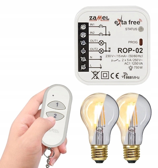 Radiowy odbiornik dopuszkowy do puszki 2-kanałowy ROP-02 ZAMEL