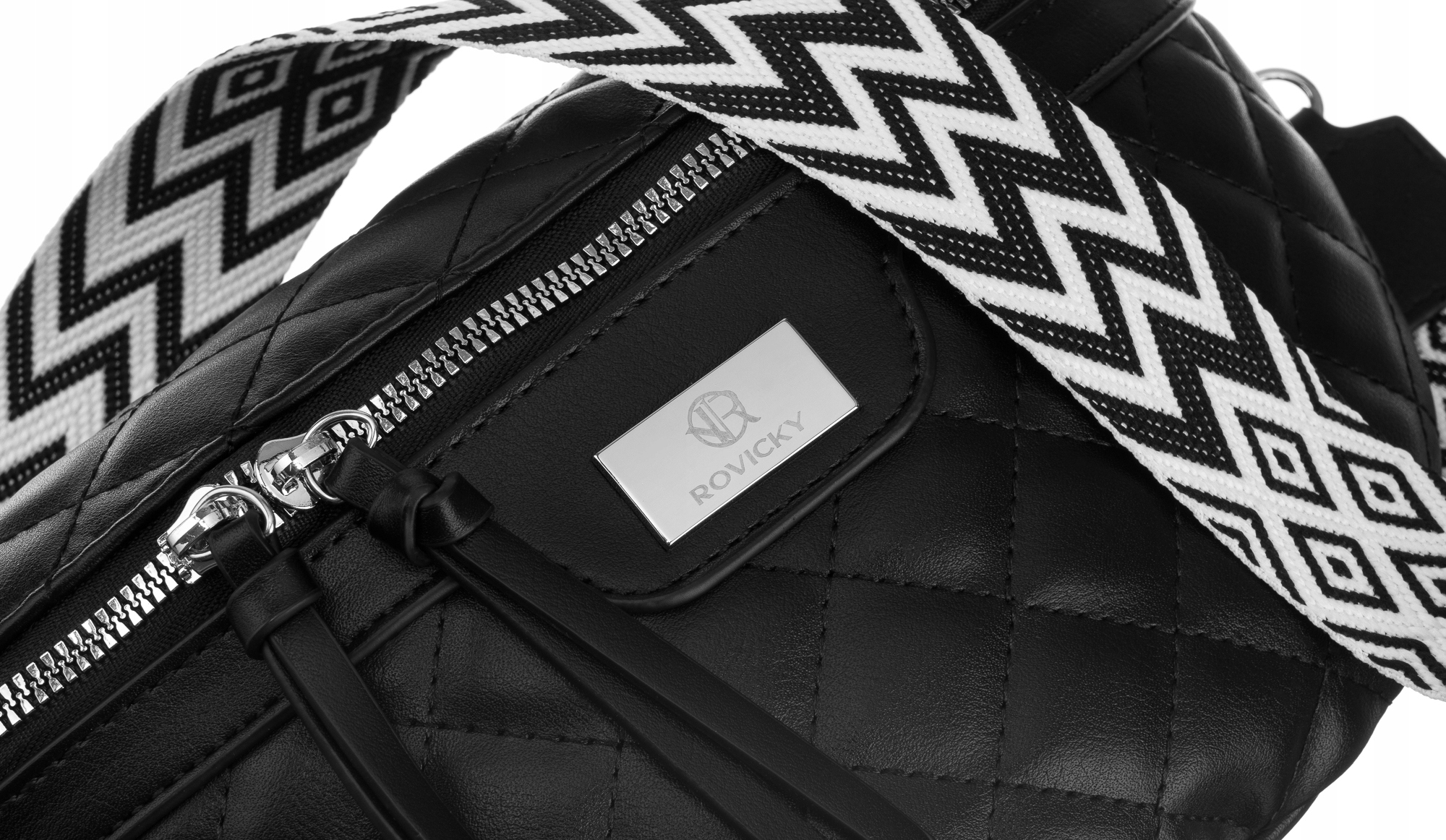 TOREBKA NERKA DAMSKA ROVICKY SKÓRA EKOLOGICZNA PIKOWANA R-NER-6-2939 CZARNY Rodzaj na ramię