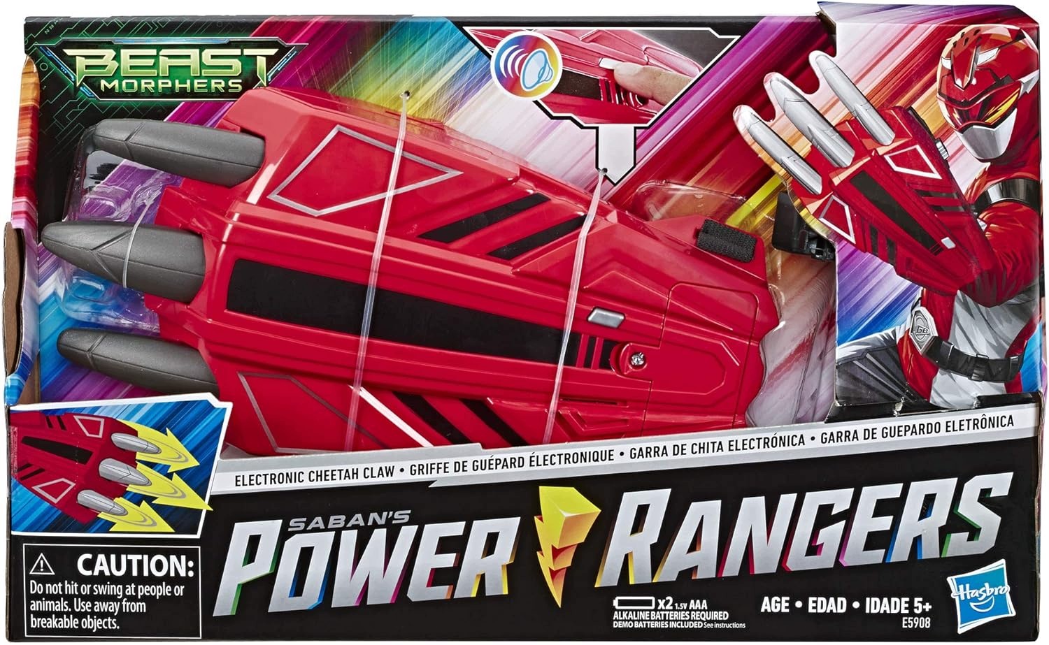 Power Rangers Beast Morphers gepardí drápy se zvuky, červený Ranger