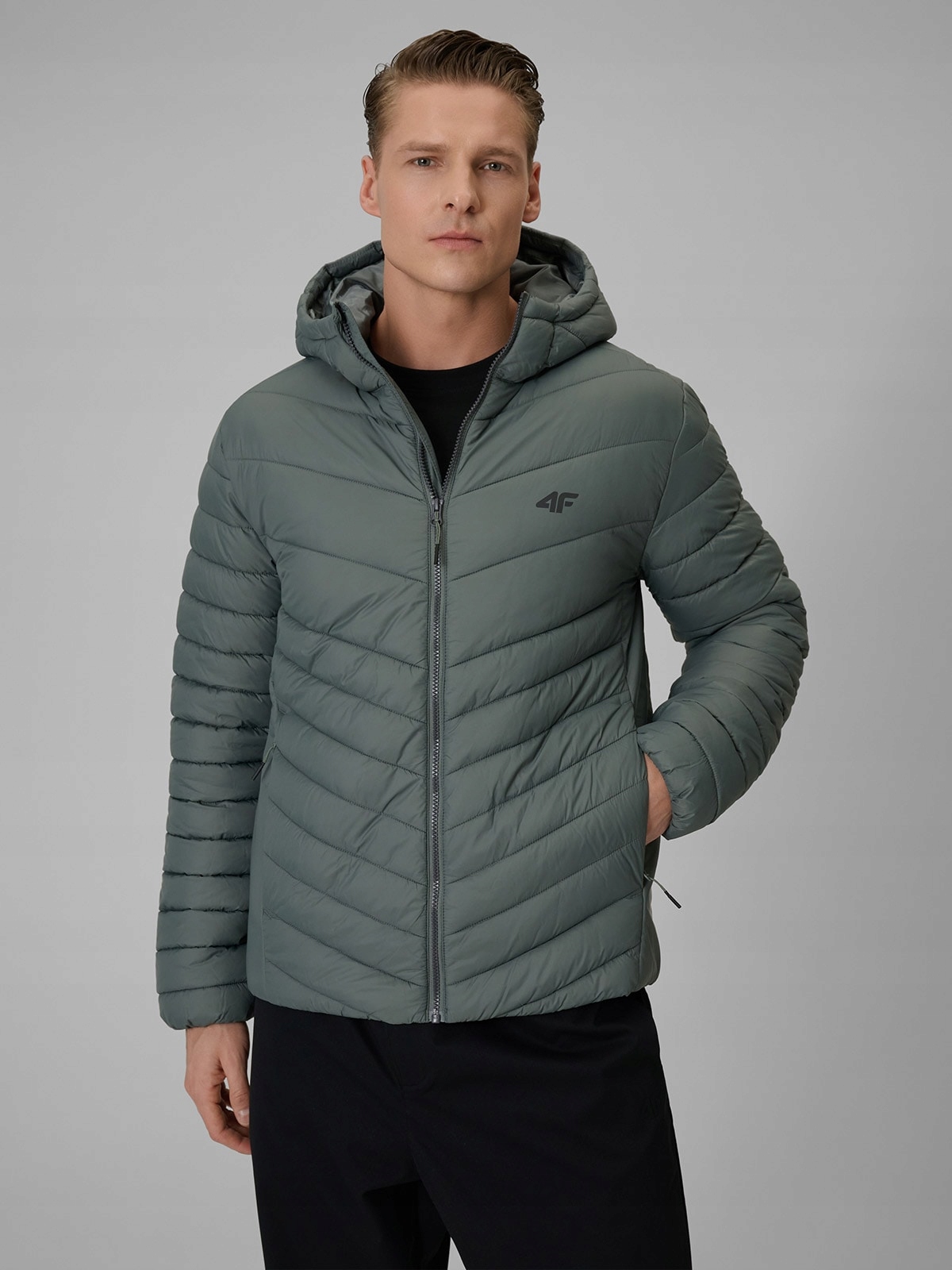 4F Pánská Zelená Bunda Regular Hydrofobní XXL