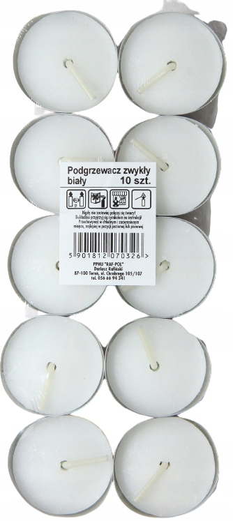 

Podgrzewacz Tealight Bezzapachowy Biały 10 Szt.