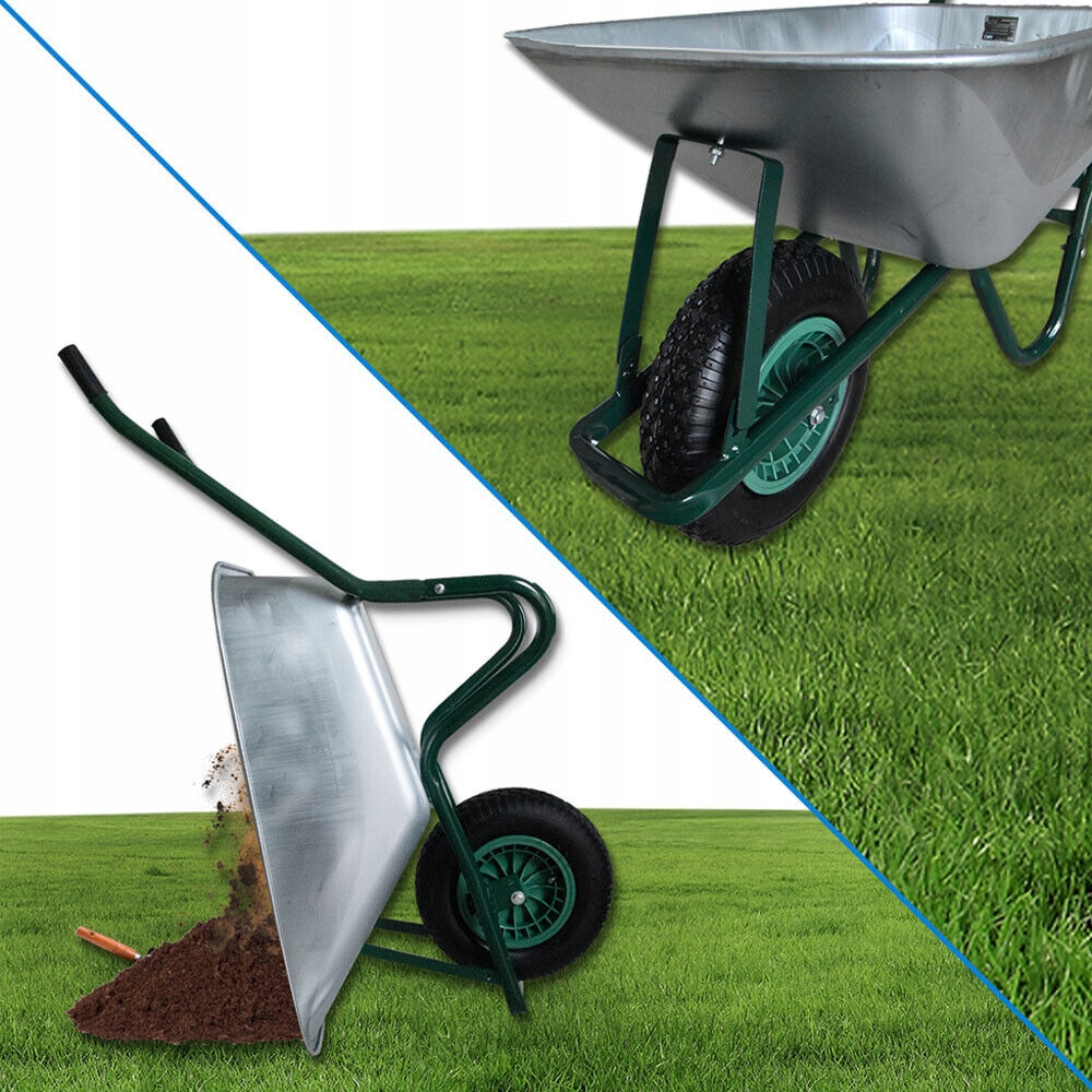 Zahradní kolečko silné 100 l, stavební zinek, pevná mísa