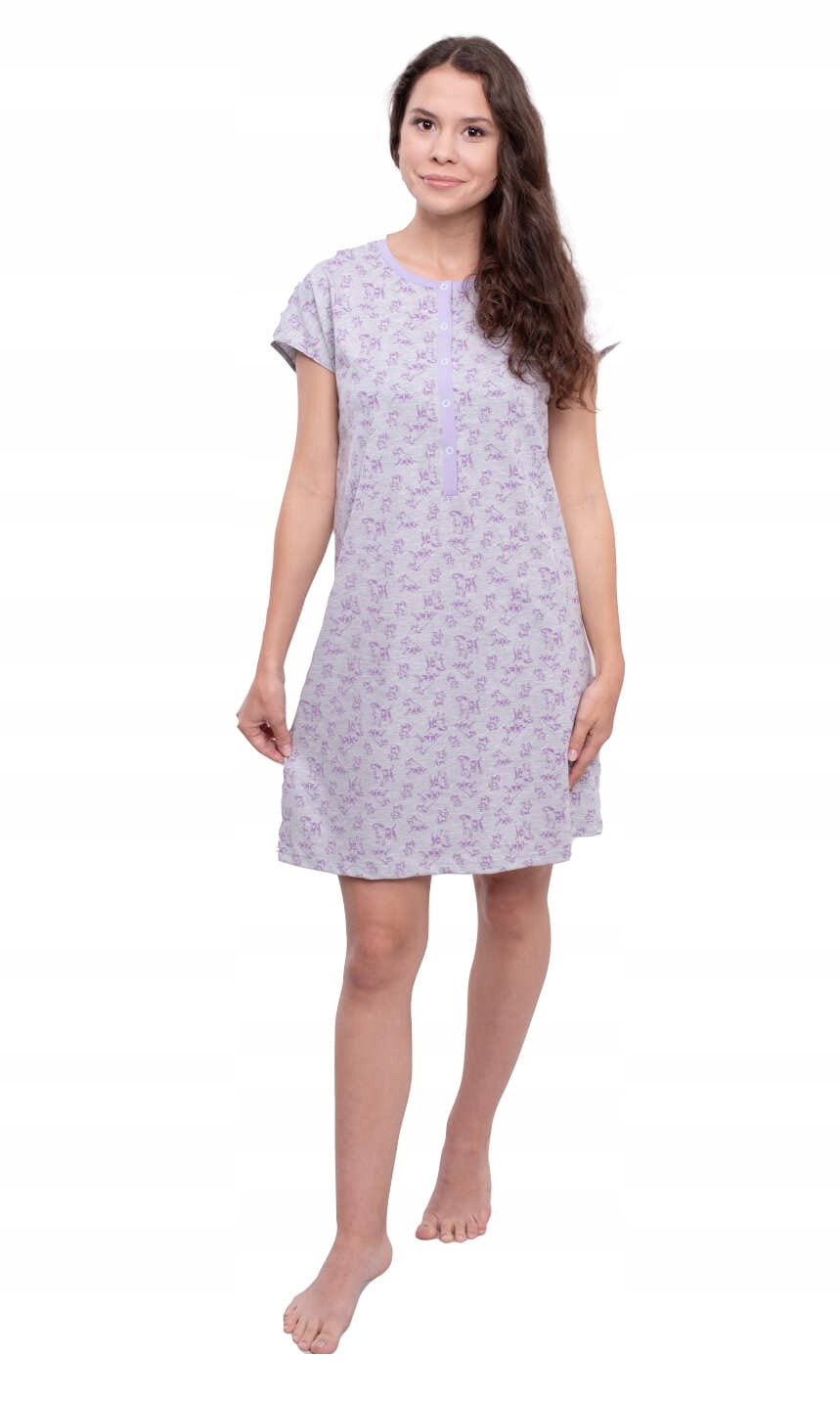 

koszula nocna damska L,Pieski,krótki rękaw,New