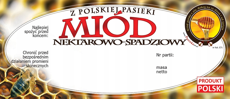 

Etykiety na Miód Spadziowo-Nektarowy (100szt) -E71