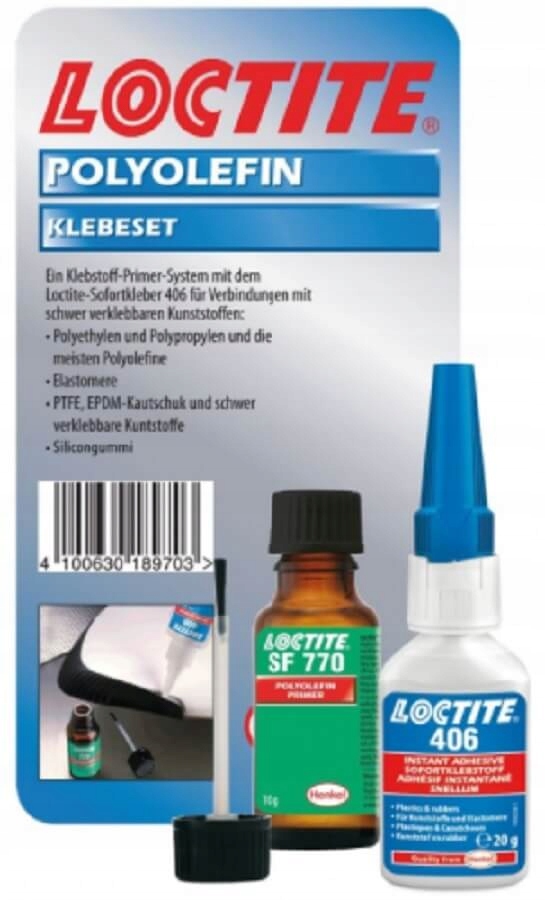 Loctite 406 770 30 g Sada lepidla a aktivátora na lepenie Pp, Pe a Ptfe