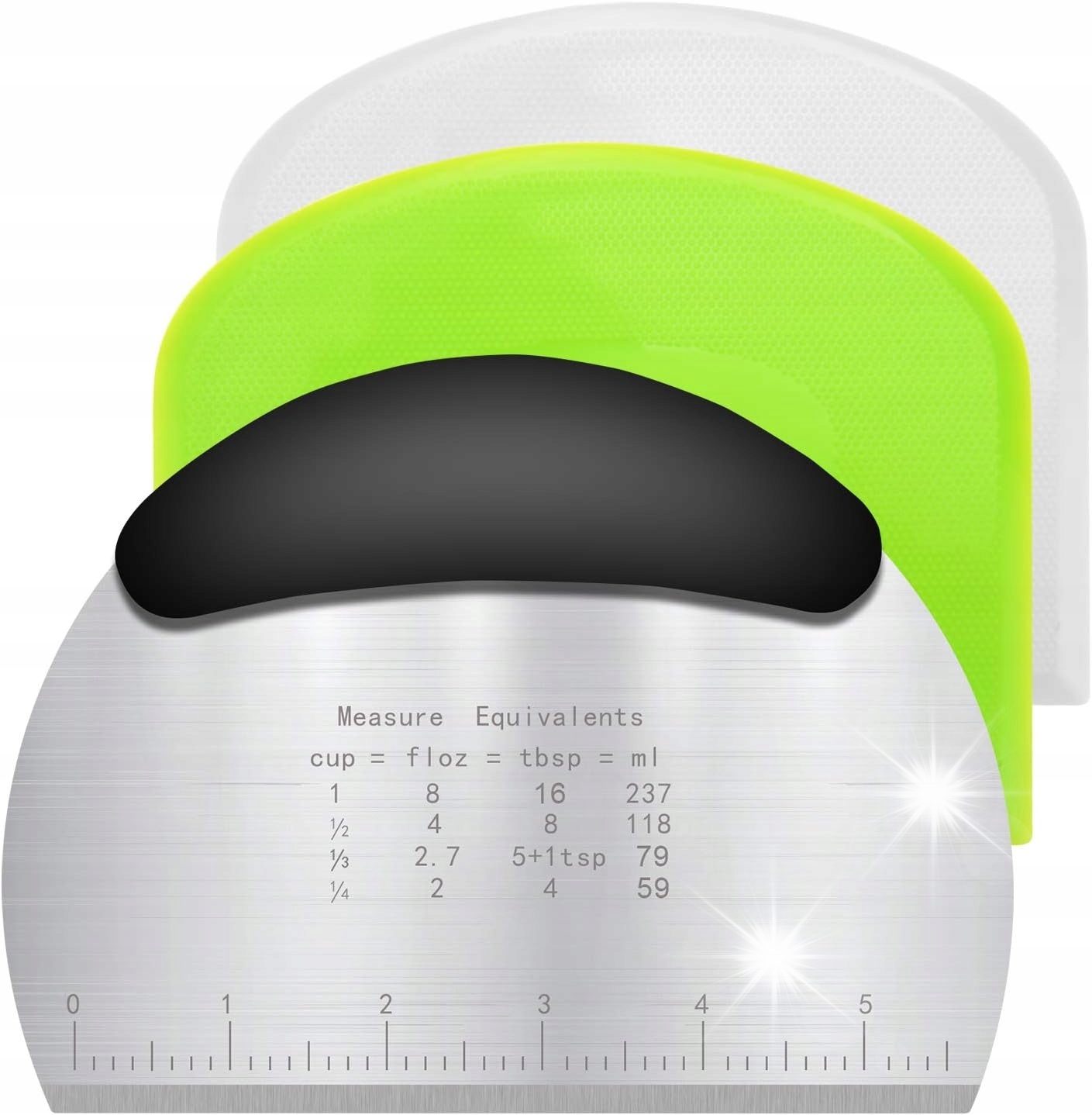 3x Kráječka Stěrka Na Dortové Těsto Z Nerezové Oceli Sada