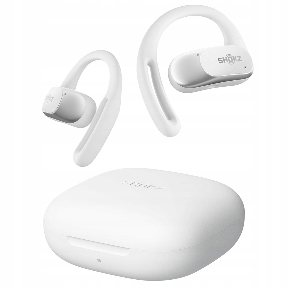 Bezdrátová sluchátka do uší Bílá Bluetooth Shokz OpenFit Air Pouzdro