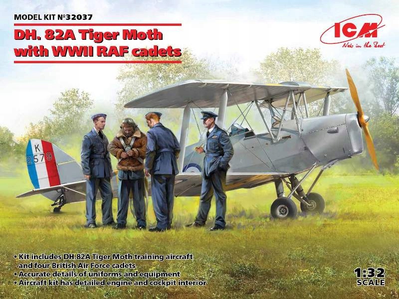 Dh. 82A Tiger Moth s kadety Raf 2. 1:32