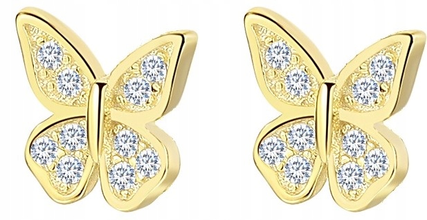 KOLCZYKI SREBRNE 925 dla dzieci MOTYLKI WKRĘTKI Stan opakowania oryginalne