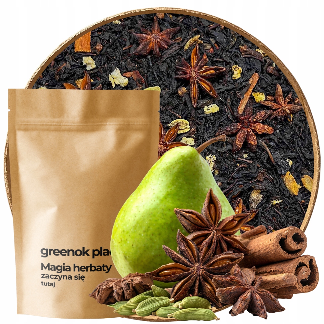 Levně Čaj černý Kořeněná Hruška 1000 g listový anýz skořice hřejivá