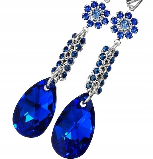 Náušnice Krystaly Blue Crystallized Stříbro Arande