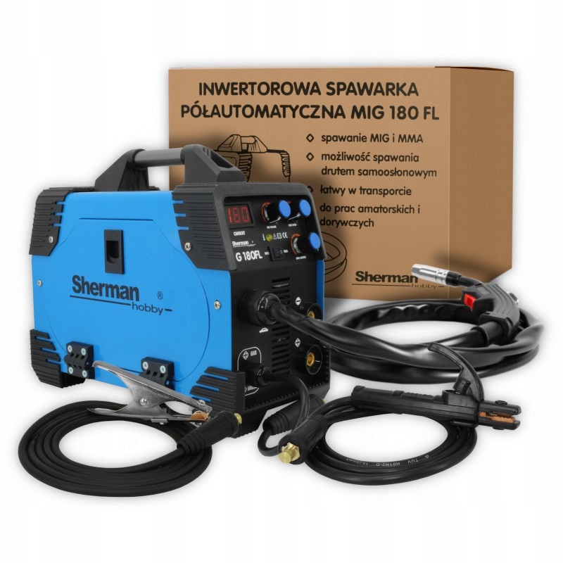 Зварювальний апарат MIG / MAG MMA Sherman MIG 180fl без газу