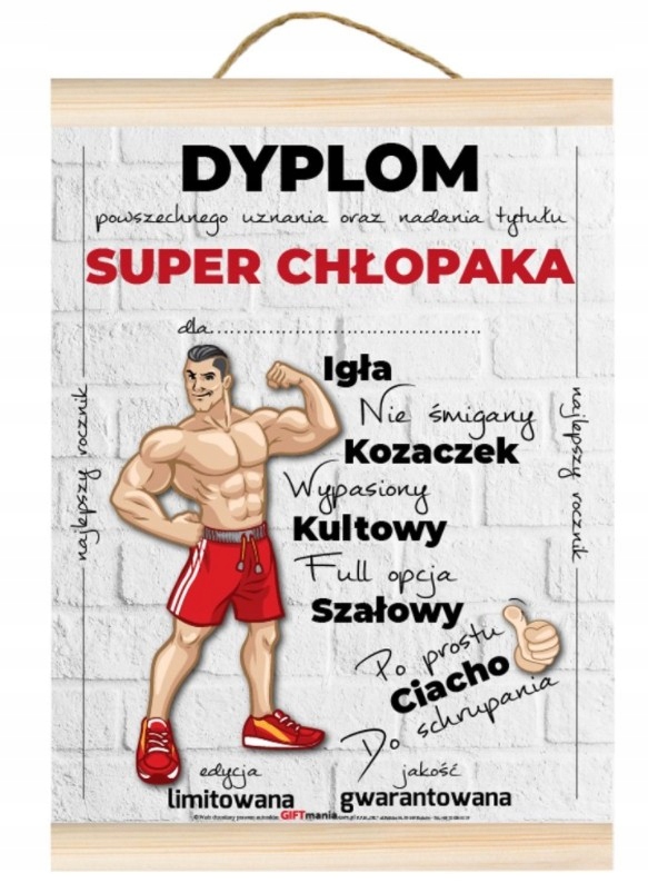 

Dyplom dla chłopaka kulturysta