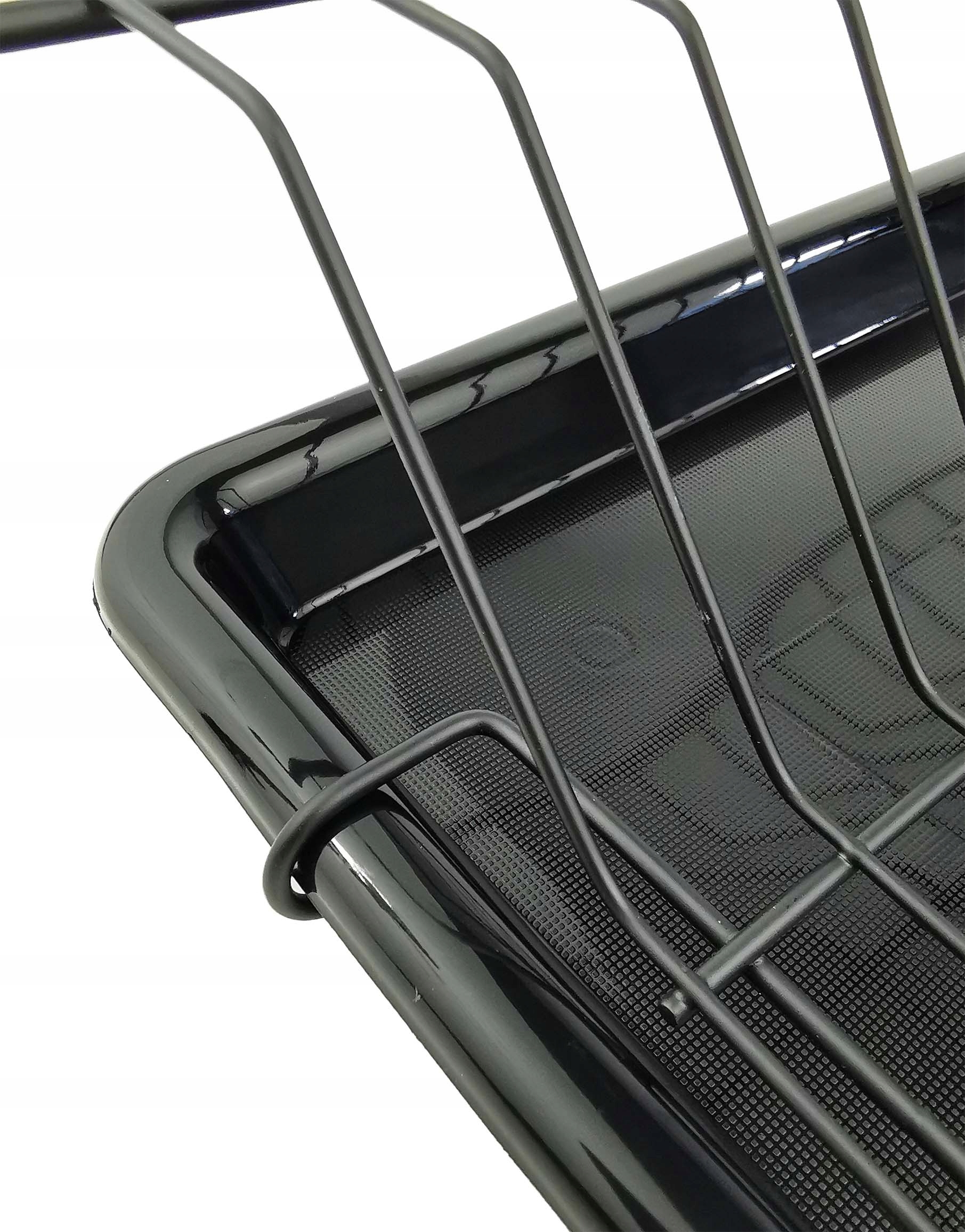 SUSZARKA DO NACZYŃ STOJĄCA OCIEKACZ Z TACKĄ CZARNA DWUPOZIOMOWA WZ1 Szerokość produktu 24 cm