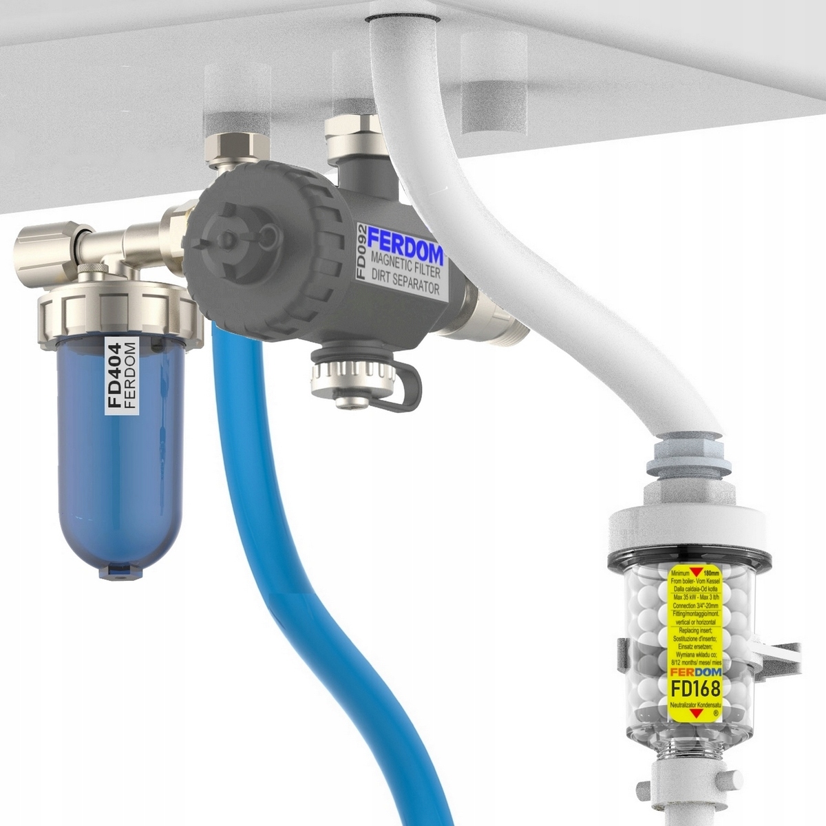 Ferdom Ochrana kotla: Magnetický filter, neutralizátor kondenzátu a dávkovač