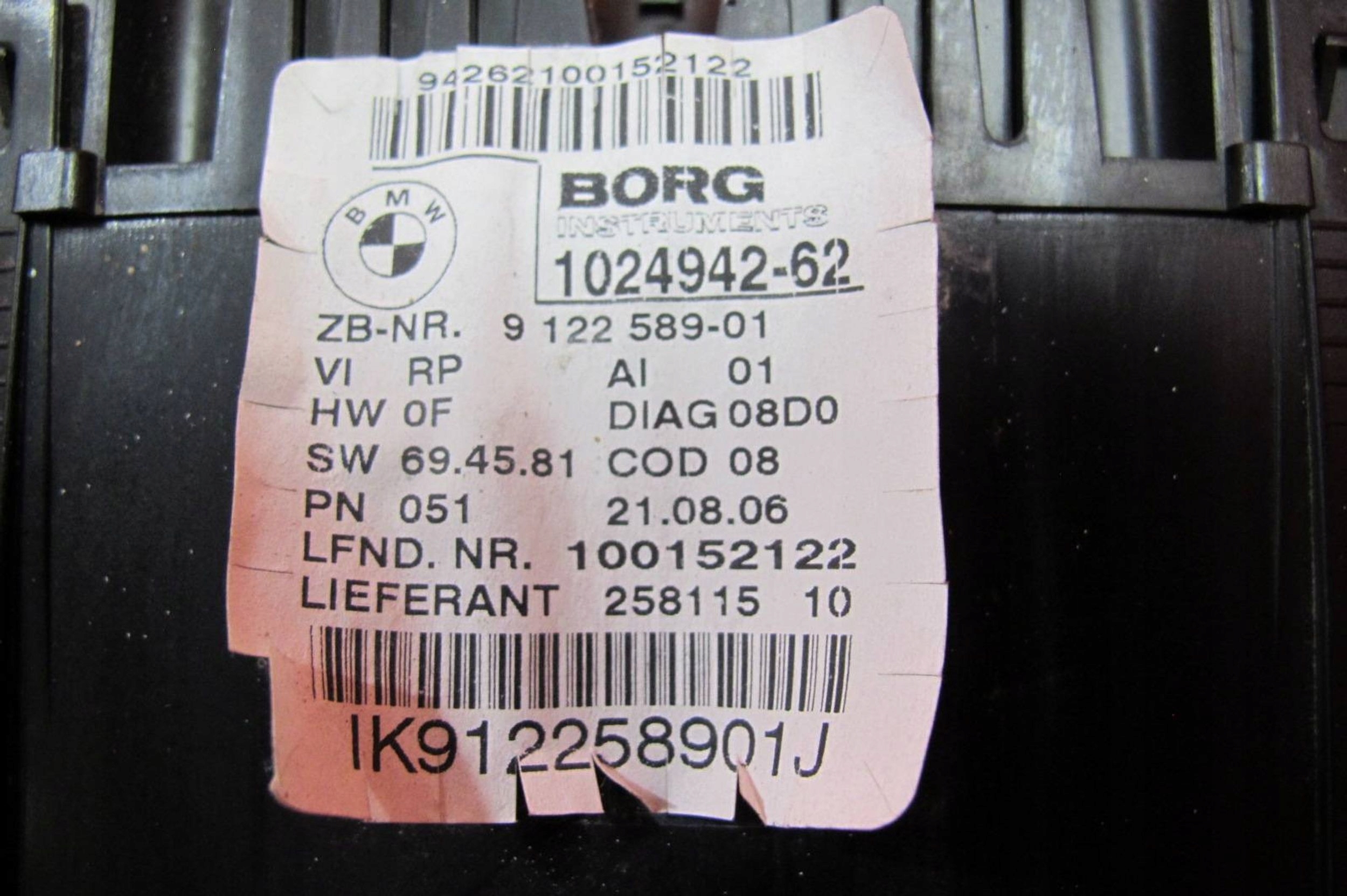 BMW 1 and E87 3.0 and N52B30A dials dials EUROPA 1024942