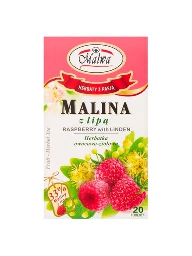 Levně 10 x Malwa Ovocno-bylinný čaj malina s lípou 20 sáčků