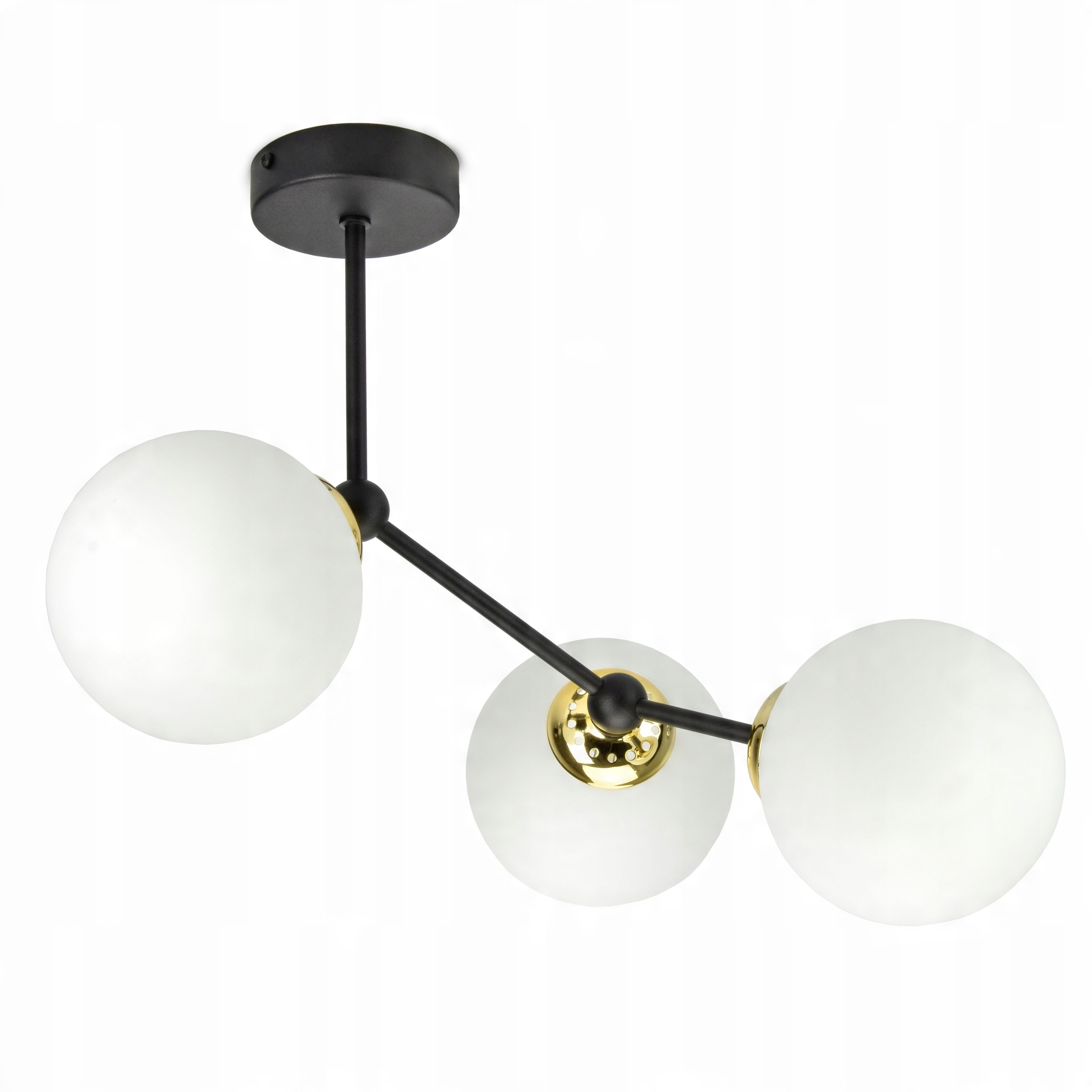 

Lampa Wisząca Sufitowa Żyrandol Czarna Złota Kule