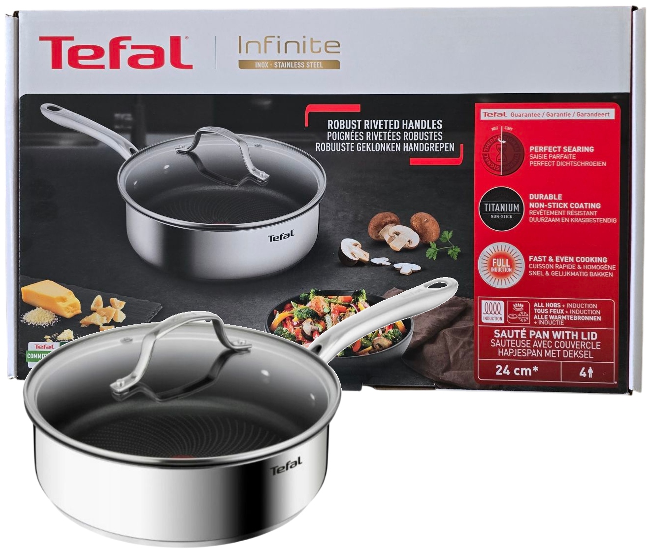 Głęboka patelnia Tefal Infinite Cook z pokrywką Do Indukcji 24cm