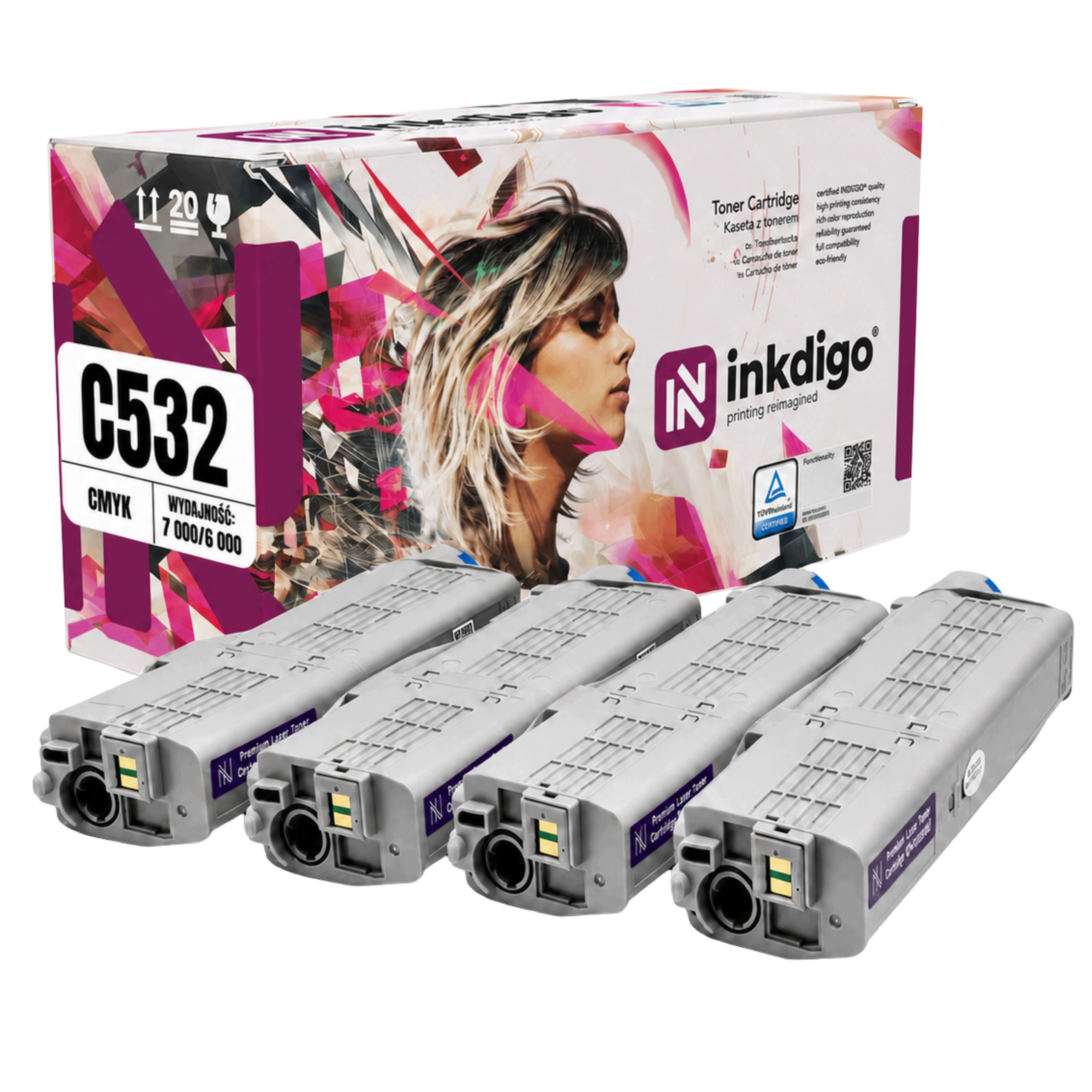 4x Toner Pro Oki C532dn C542dn MC563dn MC573d Cmyk Toner Oki MC573