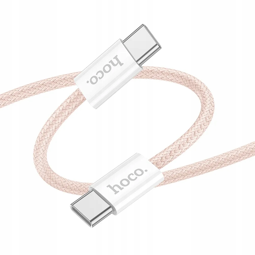 Eol Hoco kabel Typ C do Typ C 3A 60W X104 1 m różowy