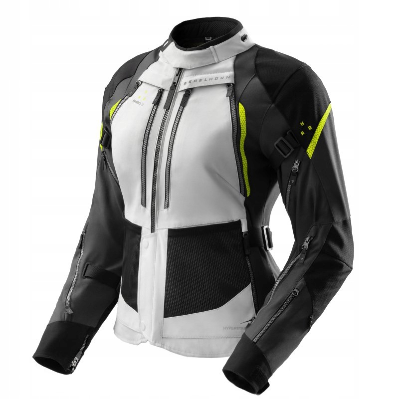 Dámska Textilná Motocyklová Bunda Hardy 3.0 Light Grey Fluo Yellow XL