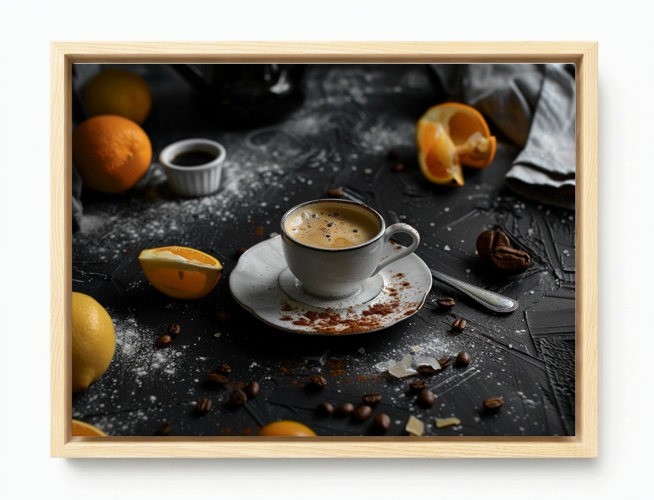Obraz Rám American Box Kaviareň Káva Šálka Espresso Oranžová 80x60