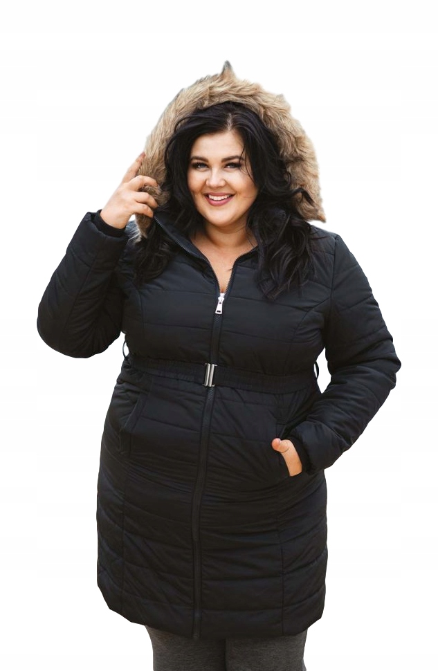 

Kurtka Damska Plus Size pikowana długa kaptur *50