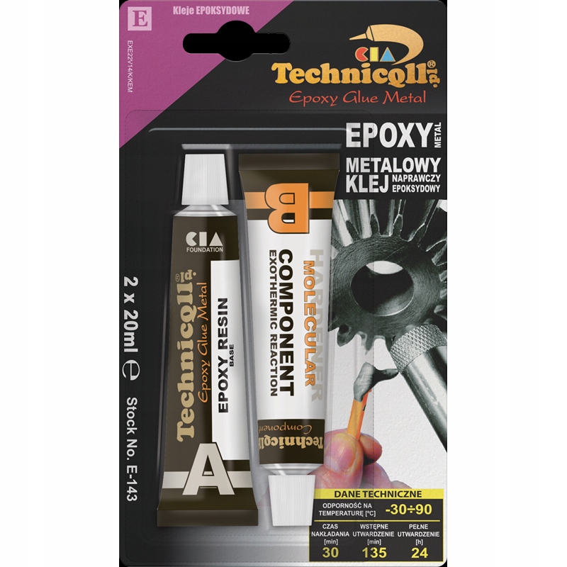

Technicqll Klej Metalowy Epoksydowy 2X20 ML E-143
