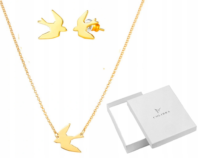 

Złoty Komplet Biżuterii Z Jaskółkami Młodzieżowy