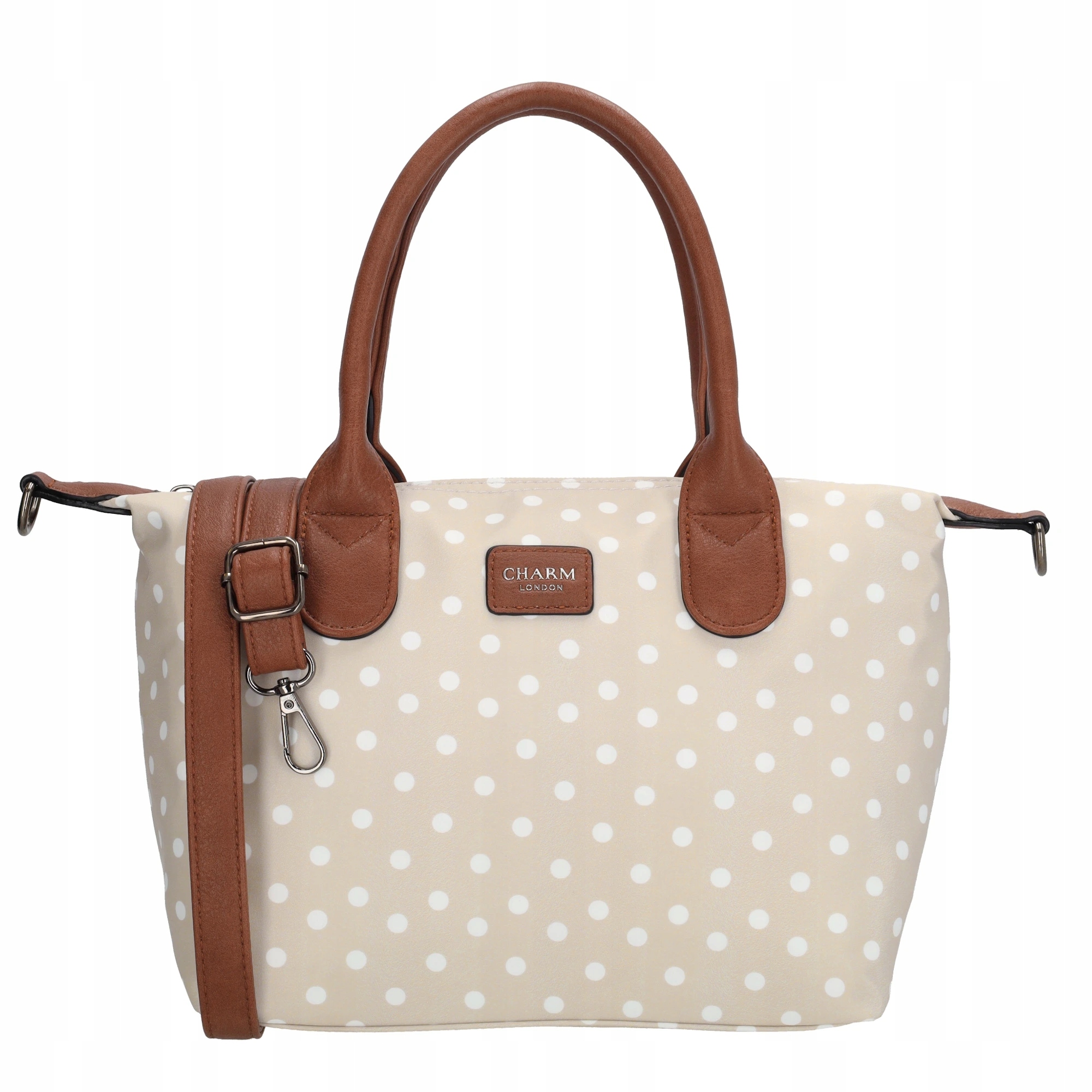 Dámská kabelka Charm London Buckingham 6,5L taupe s puntíky