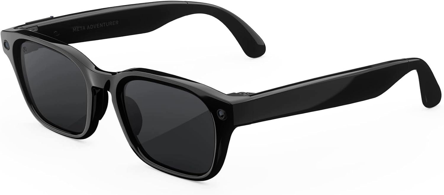 Chytré brýle s Ai a Ar Meta Glasses Adventurer, klasická černá, čirá skla, standardní velikost