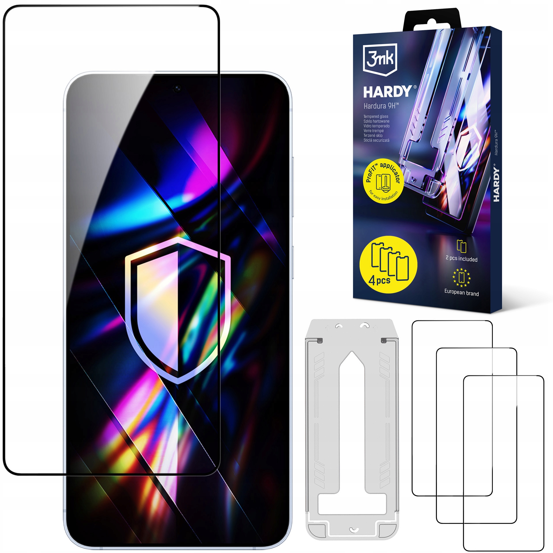 4x Szkło hartowane aplikator na Samsung Galaxy S25 Edge 3mk Hardy Hardura