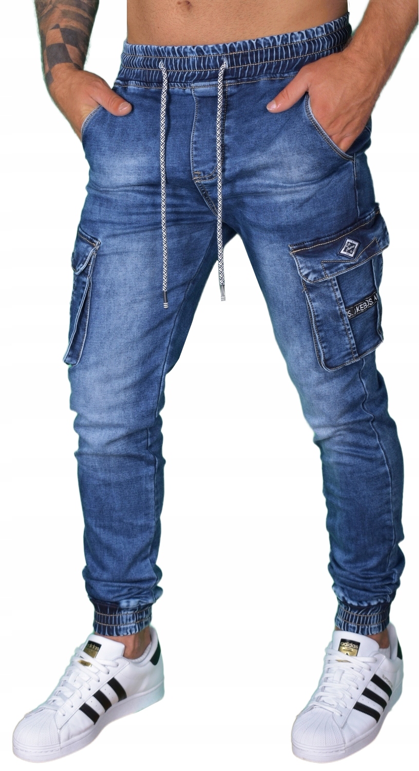 BOJÓWKI JOGGERY MĘSKIE SPODNIE JEANSOWE Kod producenta KA9335