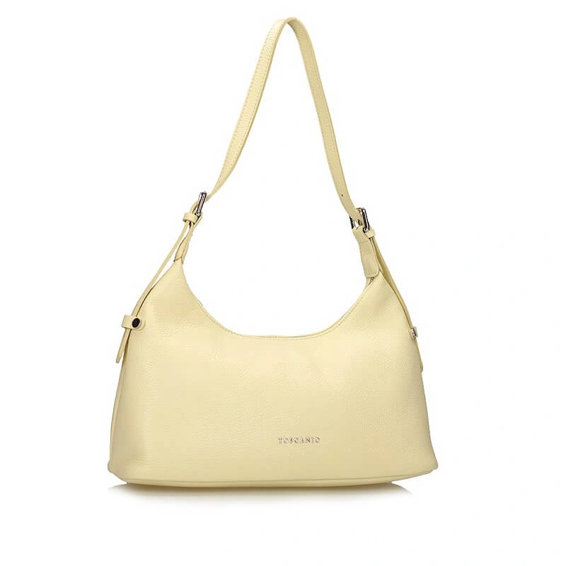 Dámská kabelka Toscanio G185 T0715 žlutá kožená jednokomorová