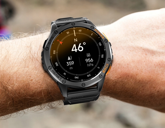 Smartwatch zegarek Deca Silver męski 466x466 GPS ROZMOWY IP68 KOMPAS PL Marka GlacierX