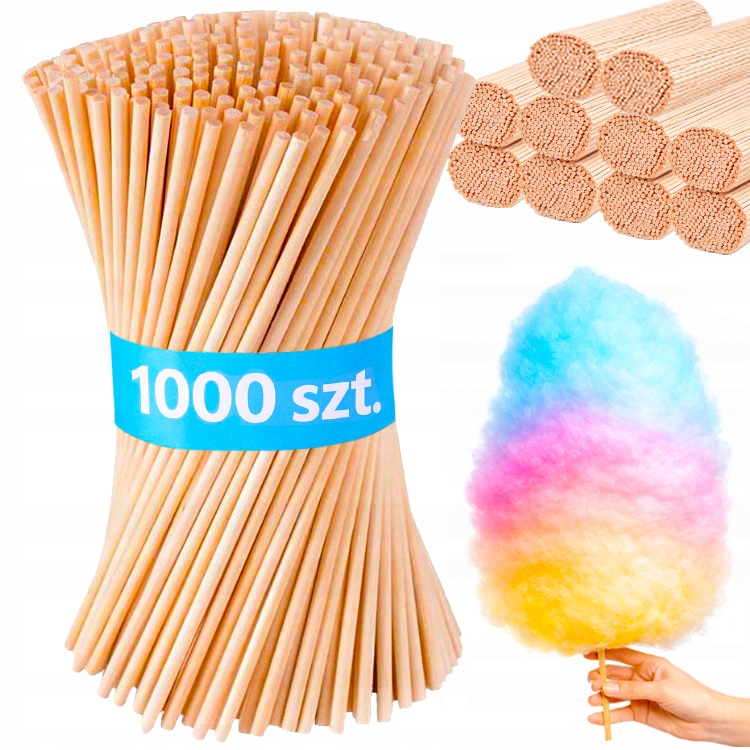 Tyčinky na cukrovou vatu Bambusové Tyčinky Bezpečné Kulaté 38 Cm 1000 ks