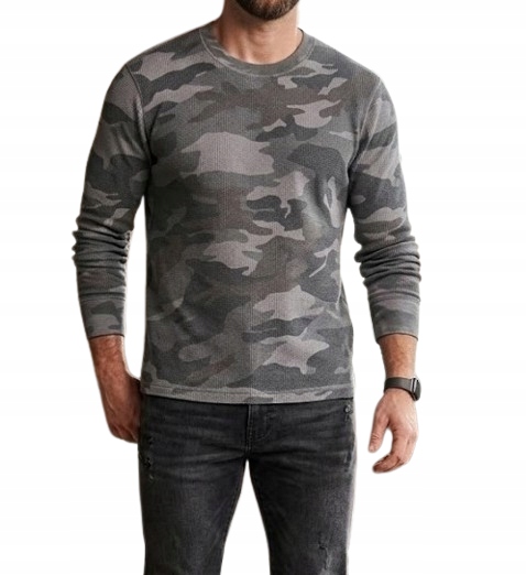 lehká mikina Abercrombie Hollister s dlouhým rukávem XL maskáčový camo
