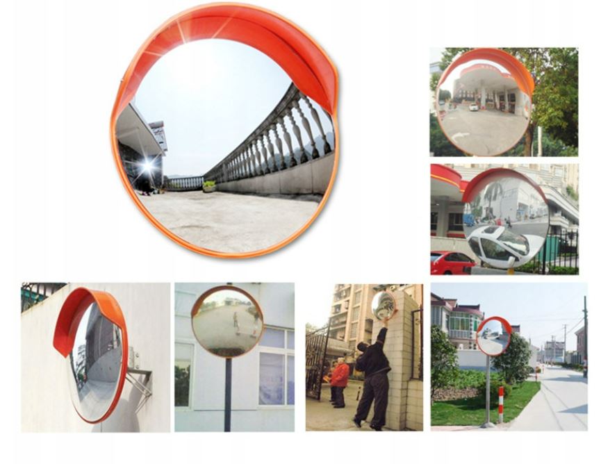 LUSTRO WYPUKŁE DROGOWE MAGAZYNOWE SKLEPOWE SFERYCZNE NIETŁUKĄCE 60cm UCHWYT Marka bez marki