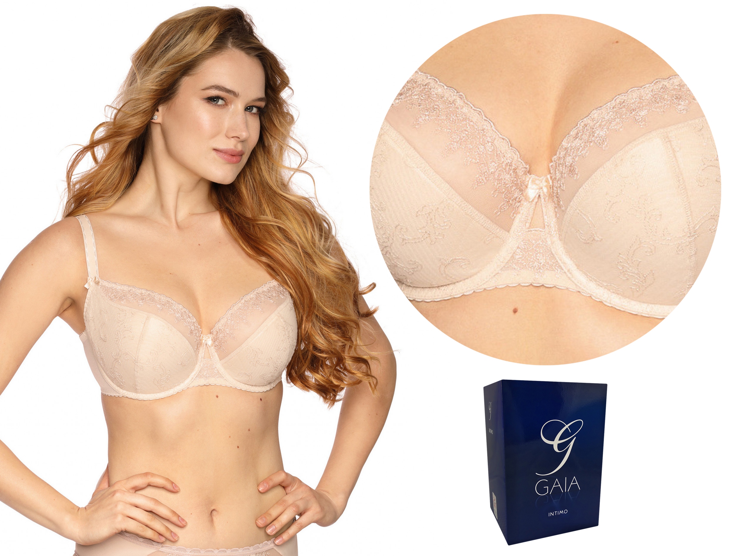 

Gaia Jane 596 , biustonosz semi soft , Beżowy, 80B