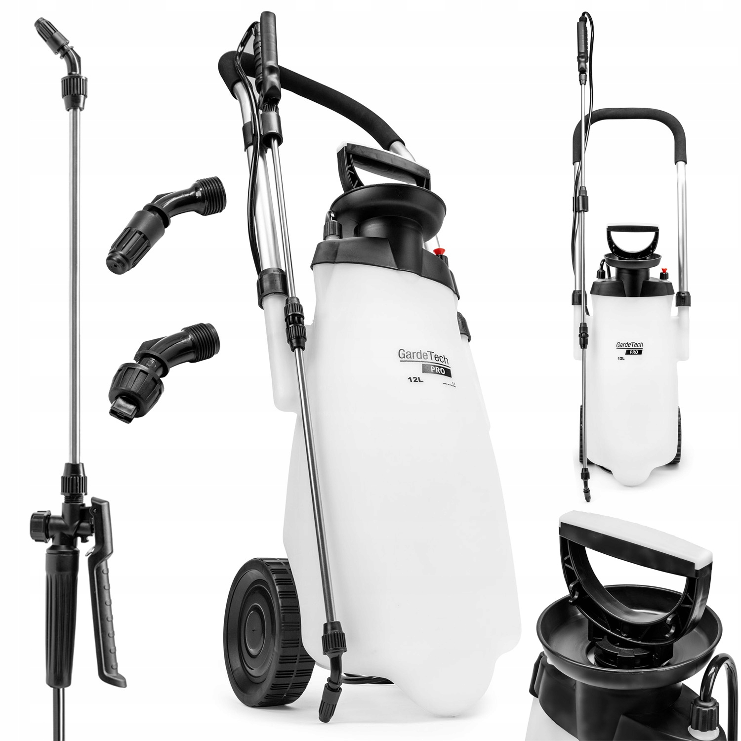 Opryskiwacz Ciśnieniowy Na Kółkach Gardetech 11212PRO 12L Długa Lanca 91CM