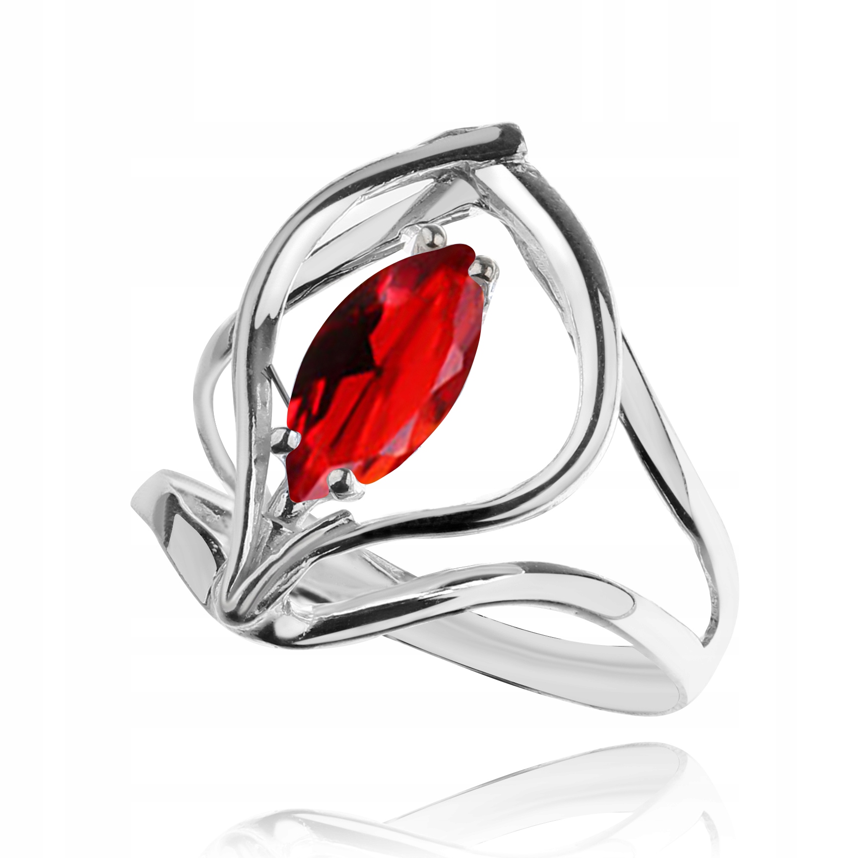 

Pierścionek Srebrny Czerwona Cyrkonia Rozmiar 25