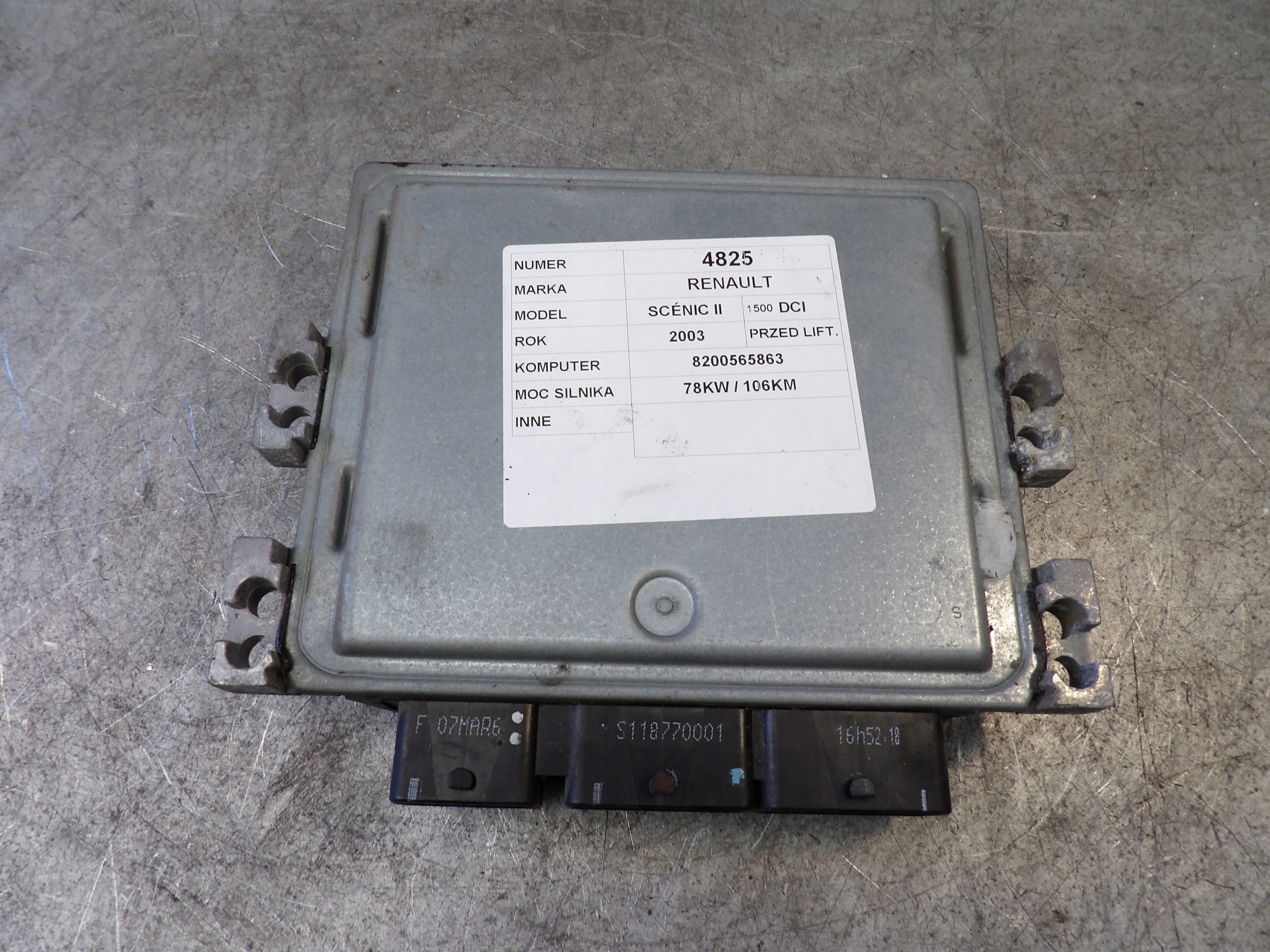 Renault Scenic II computer, control unit S122326109A 8200565863 8200592611